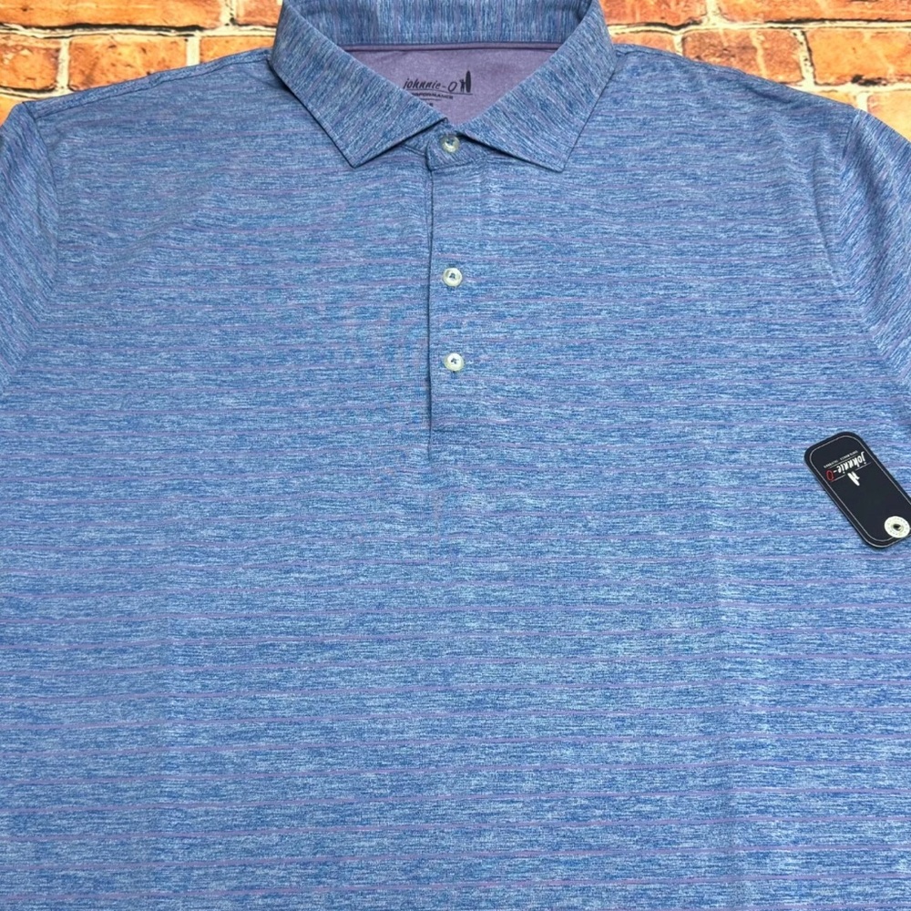 Johnnie-O  Performance Mens Large Newton Short Sleeve Polo Shirt In Pipeline UPF